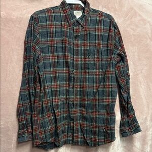L.L. Bean Men's Casual Plaid Shirt - Red and Green